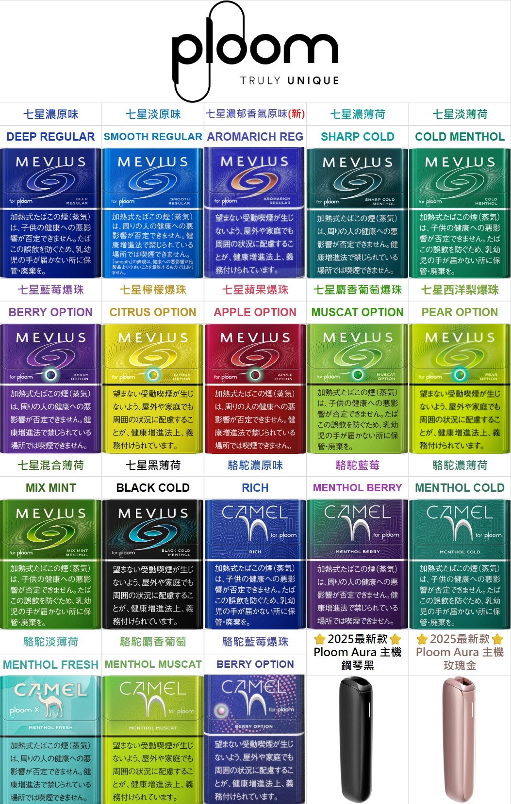 PLOOM主機煙彈 MEVIUS EVO CAMEL 七星